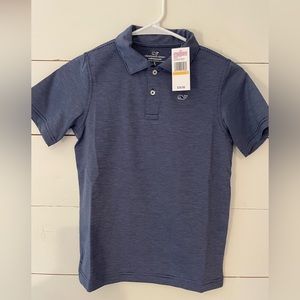 Vineyard Vines NWT Blue Stripe Polo Short Sleeve shirt Small (8-10)